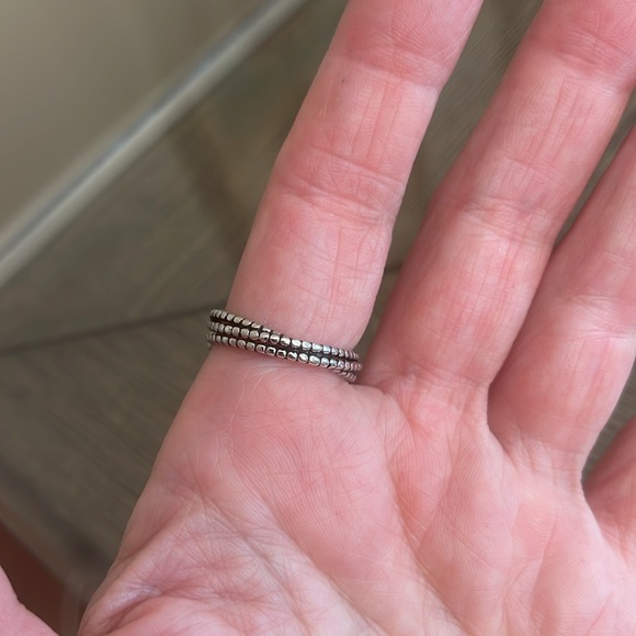 Sterling Silver Crossover Cable Ring with Topaz Gems Approx Size 9 3/4 - Picture 12 of 16